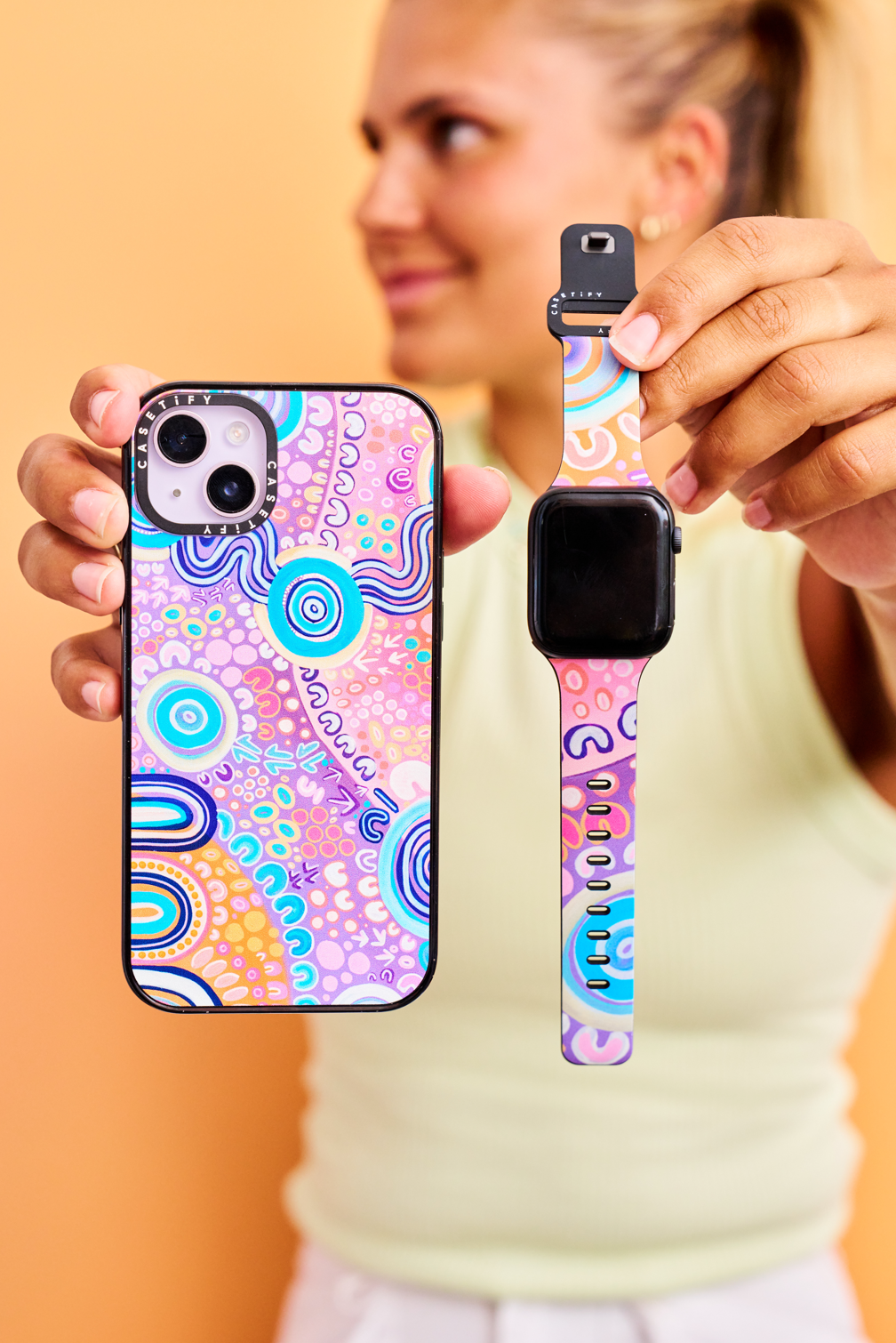 Aboriginal Phone Case and Watch Band Merindah-Gunya