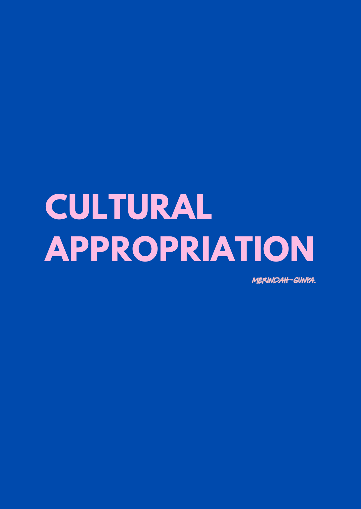 Cultural Appropiation